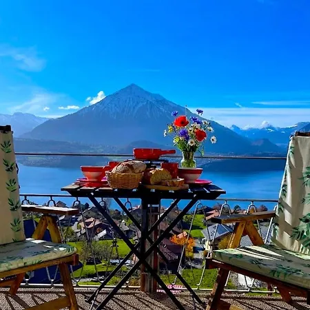 Apartamento Thun Alps Scenic Views And Concierge By Swisshut Sigriswil
